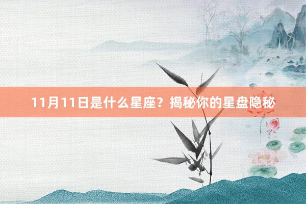 11月11日是什么星座？揭秘你的星盘隐秘